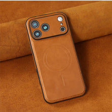 Compatible with iPhone17Pro Max/16/15/14/13 Phone case Magnetic Anti Drop Business Men's Leather case (Black,for iPhone 13)