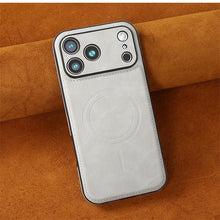 Compatible with iPhone17Pro Max/16/15/14/13 Phone case Magnetic Anti Drop Business Men's Leather case (Black,for iPhone 13)
