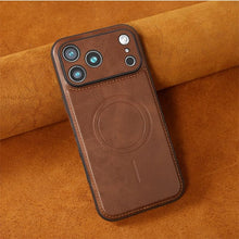 Compatible with iPhone17Pro Max/16/15/14/13 Phone case Magnetic Anti Drop Business Men's Leather case (Black,for iPhone 13)