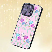 【BUY 4 ONLY PAY FOR 2】So Cool Case for iPhone with Unique Design, watercolor painting + Soft Frame with Independent Button Protective Case for iPhone -Pink Herat Flower