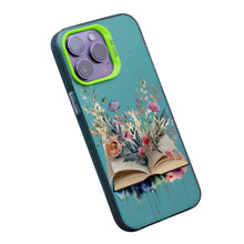 【BUY 4 ONLY PAY FOR 2】So Cool Case for iPhone with Unique Design, Watercolor Animal Hard Back + Soft Frame with Independent Button Protective Case for iPhone - Floral Book
