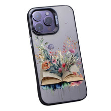 【BUY 4 ONLY PAY FOR 2】So Cool Case for iPhone with Unique Design, Watercolor Animal Hard Back + Soft Frame with Independent Button Protective Case for iPhone - Floral Book