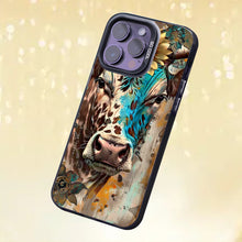 【BUY 4 ONLY PAY FOR 2】So Cool Case for iPhone with Unique Design, Hard Back + Soft Frame with Independent Button Protective Case for iPhone - cow face in the center of leopard