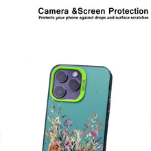 【BUY 4 ONLY PAY FOR 2】So Cool Case for iPhone with Unique Design, Watercolor Animal Hard Back + Soft Frame with Independent Button Protective Case for iPhone - Floral Book