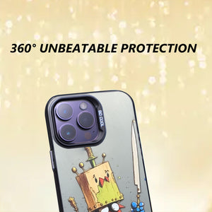 【BUY 4 ONLY PAY FOR 2】So Cool Case for iPhone with Unique Design, Watercolor Animal Hard Back + Soft Frame with Independent Button Protective Case for iPhone - Knife puppet painting