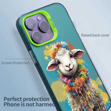 【BUY 4 ONLY PAY FOR 2】So Cool Case for iPhone with Unique Design, Watercolor Animal Hard Back + Soft Frame with Independent Button Protective Case for iPhone - Sheep