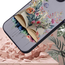 【BUY 4 ONLY PAY FOR 2】So Cool Case for iPhone with Unique Design, Watercolor Animal Hard Back + Soft Frame with Independent Button Protective Case for iPhone - Floral Book