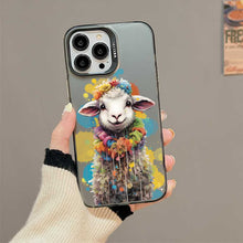 【BUY 4 ONLY PAY FOR 2】So Cool Case for iPhone with Unique Design, Watercolor Animal Hard Back + Soft Frame with Independent Button Protective Case for iPhone - Sheep