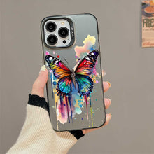【BUY 4 ONLY PAY FOR 2】So Cool Case for iPhone with Unique Design, Watercolor Animal Hard Back + Soft Frame with Independent Button Protective Case for iPhone - Butterfliy