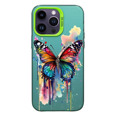 【BUY 4 ONLY PAY FOR 2】So Cool Case for iPhone with Unique Design, Watercolor Animal Hard Back + Soft Frame with Independent Button Protective Case for iPhone - Butterfliy