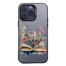 【BUY 4 ONLY PAY FOR 2】So Cool Case for iPhone with Unique Design, Watercolor Animal Hard Back + Soft Frame with Independent Button Protective Case for iPhone - Floral Book