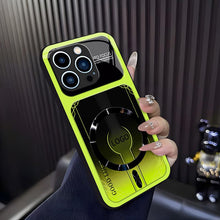 Magnetic Gradient Sports Car Style Phone Case, Hard PC Anti-Scratch MagSafe Compatible Protective Case for iPhone Pro Max, Full Camera Cutout Wireless Charging Smartphone Accessories HNSJK0028