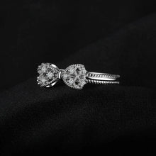 Sterling silver promise ring set with cubic zirconia, suitable as a gift for girls or couples, perfect for daily wear Valentine’s Day Gift HNJZ0030