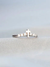 Fashion Rhinestone Decorated Cross Ring, Adjustable Rings, Fashion Jewelry for Party, Daily Decor, Trendy All-match & Exquisite Jewelry for Birthday Gift HNJZ0023