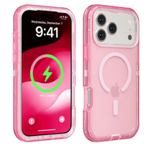 3-in-1 Transparent Magnetic Phone Case, MagSafe Compatible Heavy Duty Shockproof Anti-Drop Protective Cover for iPhone 17 Pro Max 17 Air 16 15 14 13 Pro Max, Dual Layer Rugged Clear Phone Case HNSJK0033