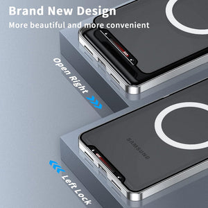 For Samsung S23U Matte Backplane Magic Shield Magnetic Suction Mobile Phone Case S22U NOTE20U Metal Lens Protective Cover