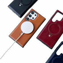 Business Leather Cellphone Case Suitable for  S24/S23/S22 ultra / for iPhone 12/13/14/15 Pro max Mobile Phone Case with Built-in Stand  Leather HNSJK0011