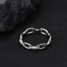 Moissanite Hip Hop Unisex Chained Ring Copper Ring Jewelry Perfect Birthday Engagement Wedding Anniversary Gift for Men Women HNJZ0006