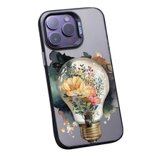 【BUY 4 ONLY PAY FOR 2】So Cool Case for iPhone with Unique Design, Watercolor Animal Hard Back + Soft Frame with Independent Button Protective Case for iPhone - Floral Lightbulb