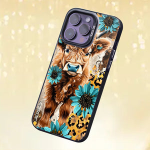 【BUY 4 ONLY PAY FOR 2】So Cool Case for iPhone with Unique Design, Hard Back + Soft Frame with Independent Button Protective Case for iPhone - cow leopard