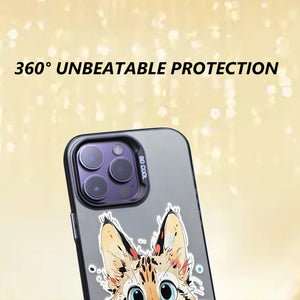 【BUY 4 ONLY PAY FOR 2】So Cool Case for iPhone with Unique Design, Watercolor Animal Hard Back + Soft Frame with Independent Button Protective Case for iPhone - painting cat1