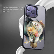 【BUY 4 ONLY PAY FOR 2】So Cool Case for iPhone with Unique Design, Watercolor Animal Hard Back + Soft Frame with Independent Button Protective Case for iPhone - Floral Lightbulb