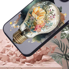 【BUY 4 ONLY PAY FOR 2】So Cool Case for iPhone with Unique Design, Watercolor Animal Hard Back + Soft Frame with Independent Button Protective Case for iPhone - Floral Lightbulb