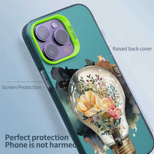 【BUY 4 ONLY PAY FOR 2】So Cool Case for iPhone with Unique Design, Watercolor Animal Hard Back + Soft Frame with Independent Button Protective Case for iPhone - Floral Lightbulb