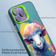 【BUY 4 ONLY PAY FOR 2】So Cool Case for iPhone with Unique Design, Watercolor Animal Hard Back + Soft Frame with Independent Button Protective Case for iPhone - Sheep