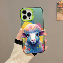 【BUY 4 ONLY PAY FOR 2】So Cool Case for iPhone with Unique Design, Watercolor Animal Hard Back + Soft Frame with Independent Button Protective Case for iPhone - Sheep
