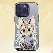 【BUY 4 ONLY PAY FOR 2】So Cool Case for iPhone with Unique Design, Watercolor Animal Hard Back + Soft Frame with Independent Button Protective Case for iPhone - painting cat1