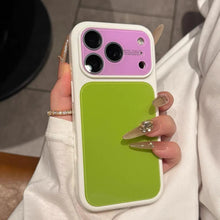 Summer Dopamine Color Block Phone Case, Large Window Full Camera Protection Shockproof Soft TPU Case for iPhone 17 Pro Max 16 15 14 13 Pro, Cute Pastel Contrast Color Phone Cover for Girls Women HNSJK0032