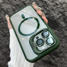 Magnetic Wireless Charging Lens Metal Ring Stand Shockproof TPU Phone Cover Compatible with iPhone 16/15/14/ 13/ 12 Pro Max HNSJK0009