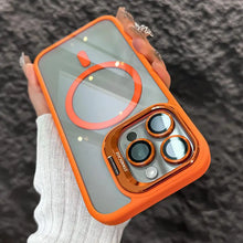 Magnetic Wireless Charging Lens Metal Ring Stand Shockproof TPU Phone Cover Compatible with iPhone 16/15/14/ 13/ 12 Pro Max HNSJK0009