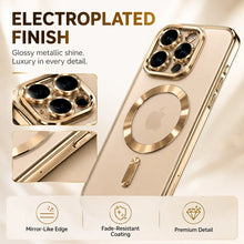 Luxury Metallic Edge Magnetic Phone Case, Raised Camera Protective Clear Case for iPhone,TPU Anti-Yellow Wireless Charging Back Cover HNSJK0036