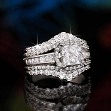 Square Five-in-One Ring for Women Micro Pave CZ Stones Halo Design Elegant Daily Wear Gift for Girlfriend or Wife Jewelry Unique Sparkling Stones HNJZ0014
