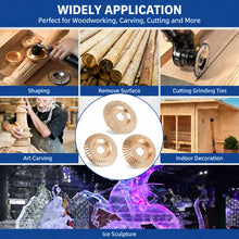 Wood Carving Disc Set for Angle Grinder 3Pcs, Grinding & Shaping Wheel for Wood Cutting, Durable Grinder Attachment Set HN0003
