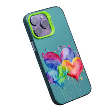 【BUY 4 ONLY PAY FOR 2】So Cool Case for iPhone with Unique Design, Watercolor Animal Hard Back + Soft Frame with Independent Button Protective Case for iPhone - Heart