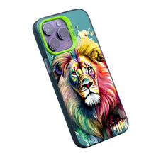 【BUY 4 ONLY PAY FOR 2】So Cool Case for iPhone with Unique Design, Watercolor Animal Hard Back + Soft Frame with Independent Button Protective Case for iPhone - Lion
