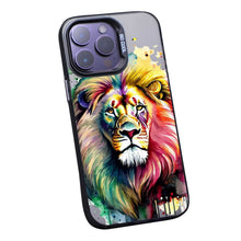 【BUY 4 ONLY PAY FOR 2】So Cool Case for iPhone with Unique Design, Watercolor Animal Hard Back + Soft Frame with Independent Button Protective Case for iPhone - Lion