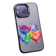 【BUY 4 ONLY PAY FOR 2】So Cool Case for iPhone with Unique Design, Watercolor Animal Hard Back + Soft Frame with Independent Button Protective Case for iPhone - Heart