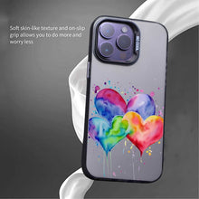 【BUY 4 ONLY PAY FOR 2】So Cool Case for iPhone with Unique Design, Watercolor Animal Hard Back + Soft Frame with Independent Button Protective Case for iPhone - Heart