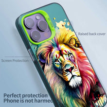 【BUY 4 ONLY PAY FOR 2】So Cool Case for iPhone with Unique Design, Watercolor Animal Hard Back + Soft Frame with Independent Button Protective Case for iPhone - Lion