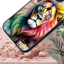 【BUY 4 ONLY PAY FOR 2】So Cool Case for iPhone with Unique Design, Watercolor Animal Hard Back + Soft Frame with Independent Button Protective Case for iPhone - Lion