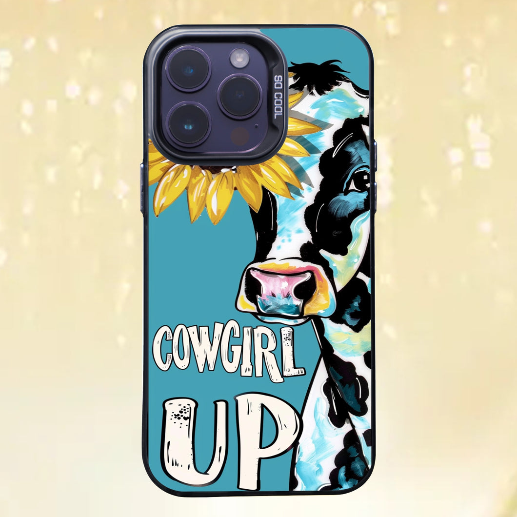 【BUY 4 ONLY PAY FOR 2】So Cool Case for iPhone with Unique Design, Hard Back + Soft Frame with Independent Button Protective Case for iPhone - cow