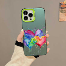 【BUY 4 ONLY PAY FOR 2】So Cool Case for iPhone with Unique Design, Watercolor Animal Hard Back + Soft Frame with Independent Button Protective Case for iPhone - Heart