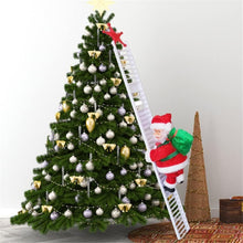 Electric Climbing Santa Claus Ladder with Parachute Christmas Tree Toy with LED Indoor Outdoor Christmas Holiday Decoration