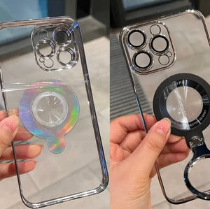 Compatible with Magsafe Transparent 360° Rotation Phone Case