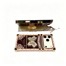 Butterfly Rhinestone Phone Case with Wrist Strap, Slim Shockproof Full Protection Cover, Portable Handheld Design for Women Girls, Style Phone Accessory HNSJK0037