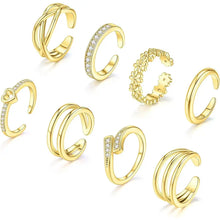 8 Pcs Toe Rings for Women Gold Silver Simple Open Adjustable Band Toe Rings Set Beach Foot Jewelry for Summer Gold Plated Copper Hypoallergenic Stackable Rings, Toe Ring Stackable, Gold Plated Toe Rings HNJZ0003